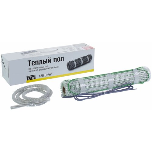 Нагревательный мат для теплого пола 1 м2 130 Вт 3076₽