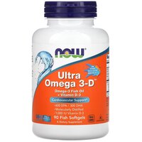 Капсулы NOW Ultra Omega 3-D, 270 г, 90 шт.