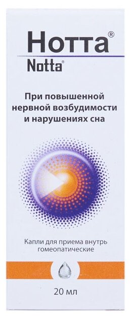 Нотта капли д/вн. приема гомеопат. фл.-капельница, 20 мл