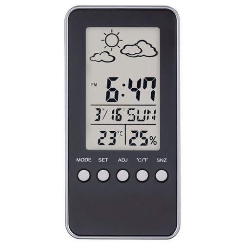 Метеостанция Perfeo Window PF-S002A, черный perfeo часы будильник briton белый pf f3605 время температура дата