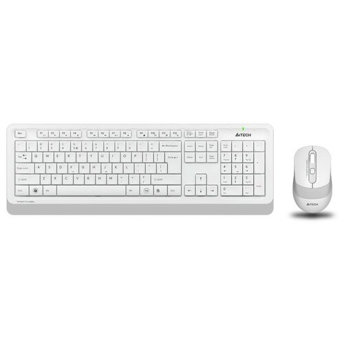 A-4Tech Клавиатура и мышь Wireless A4Tech FG1010 WHITE бело-серая, USB 1147575 набор беспроводная клавиатура мышь