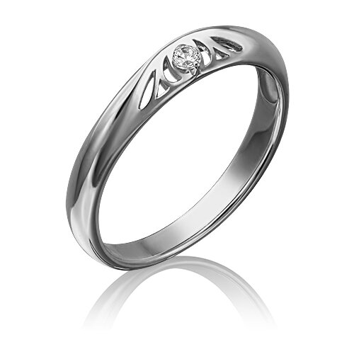 фото Платина кольцо из белого золота с фианитом 01-4627-00-401-1120-03