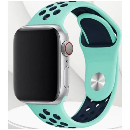 Силиконовый ремешок для Apple Watch 42/44/45mm (Березовый-синий)