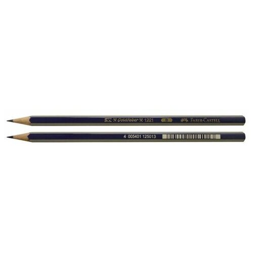 Карандаш чёрнографитный Faber-Castell GOLDFABER 1222 B, шестигранный, цена за 1 штуку