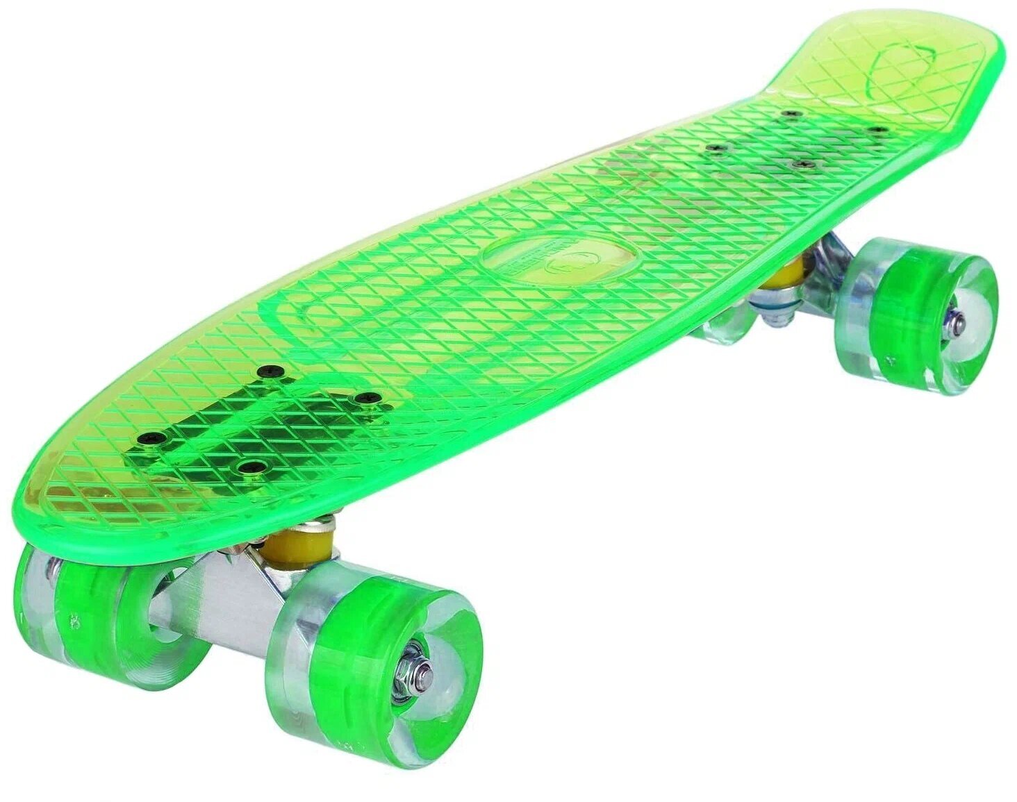 Детский Скейтборд, пенниборд со светящейся декой, oubaoloon, 56*15см, Зеленый