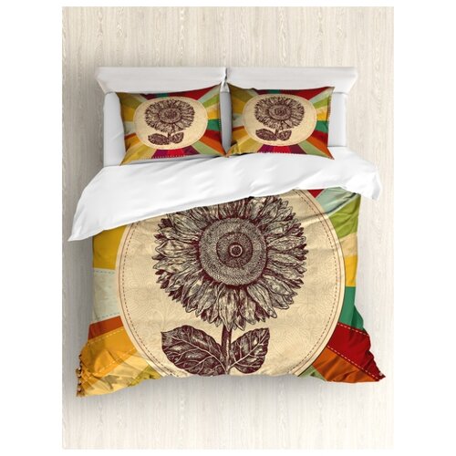 фото Комплект постельного белья "цветочный подарок" (пододеяльник+2 наволочки), евро (200x220 см) ambesonne