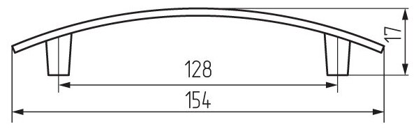 Ручка-скоба мебельная 154х17 мм, межцентровое расстояние 128 мм, цвет - золото, 8 шт. - фотография № 2