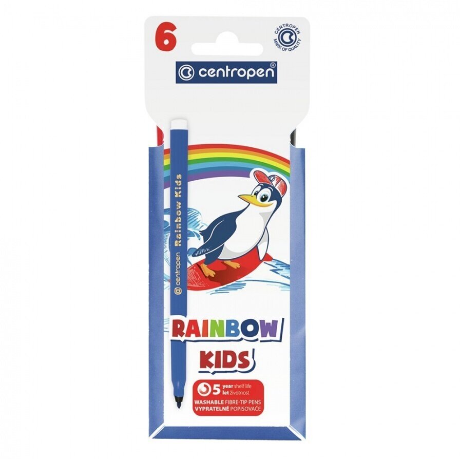 Фломастеры Centropen Rainbow Kids 6 цветов - фото №1
