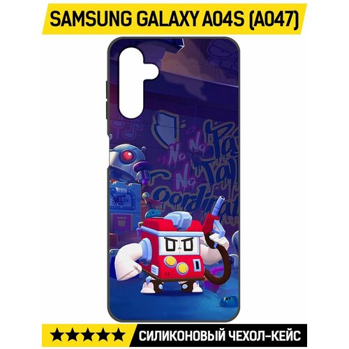 Чехол-накладка Krutoff Soft Case Brawl Stars - V8-БИТ для Samsung Galaxy A04s (A047) черный чехол накладка krutoff soft case brawl stars болотный джин для samsung galaxy a04s a047 черный