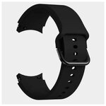 Силиконовый ремешок для смарт часов Samsung Galaxy Watch 4 Classic 40/42/44/46 мм mm Браслет для Samsung Galaxy Watch 5 40/44/45. цвет черный. - изображение