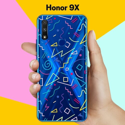 Силиконовый чехол Цветной узор на Honor 9X силиконовый чехол узор из ленивцев на honor 9x
