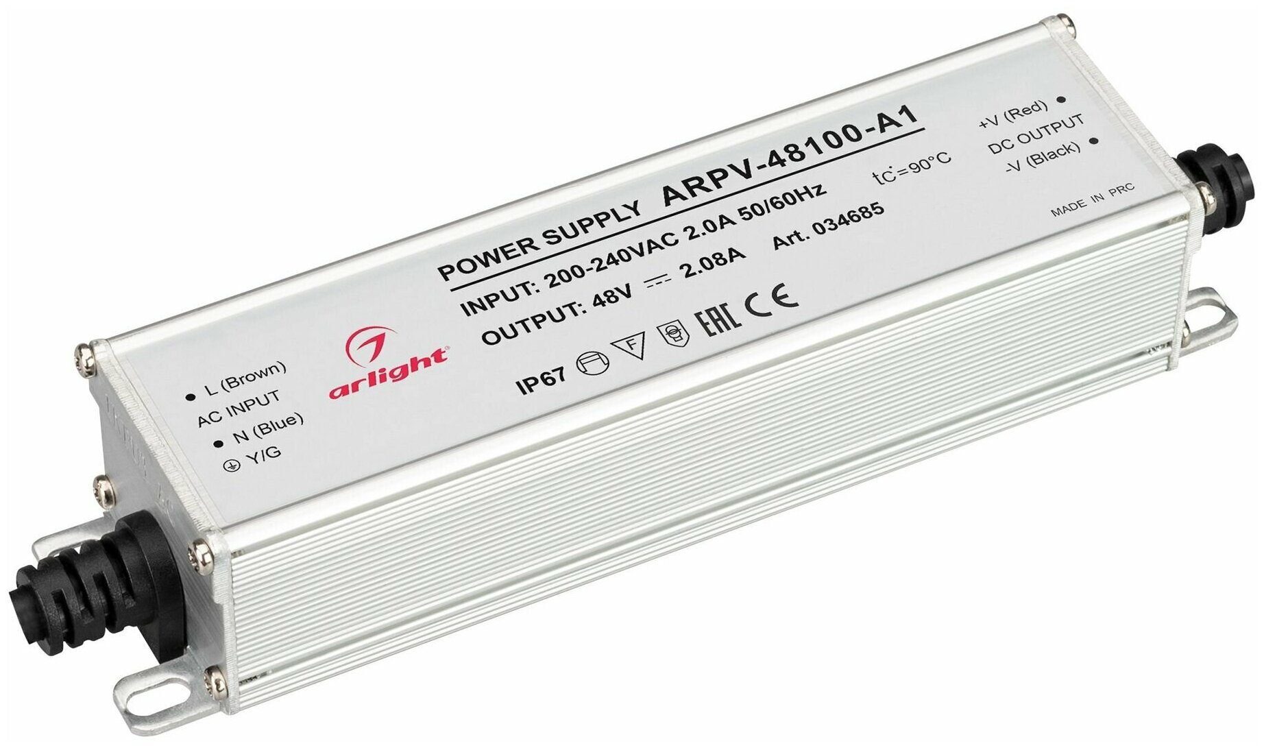 Блок питания ARPV-48100-A1 (48V, 2.08A, 100W) (Arlight, IP67 Металл, 3 года)