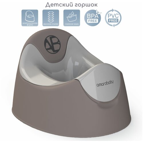 горшок детский amarobaby elect цвет голубой Горшок детский AMAROBABY Bonny, серый