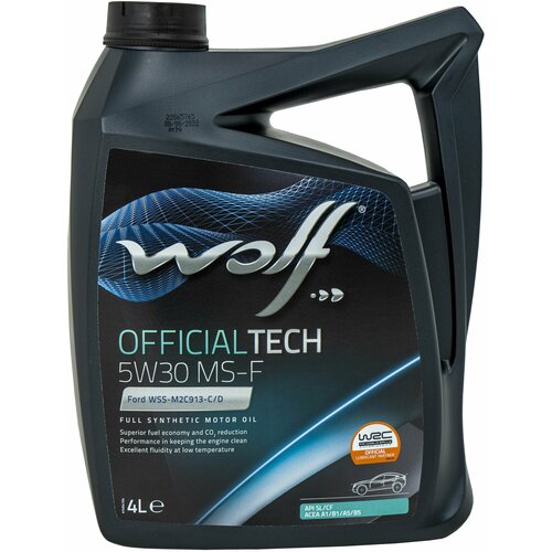 Синтетическое моторное масло Wolf Officialtech 5W30 MS-F, 1 л, 1 шт.