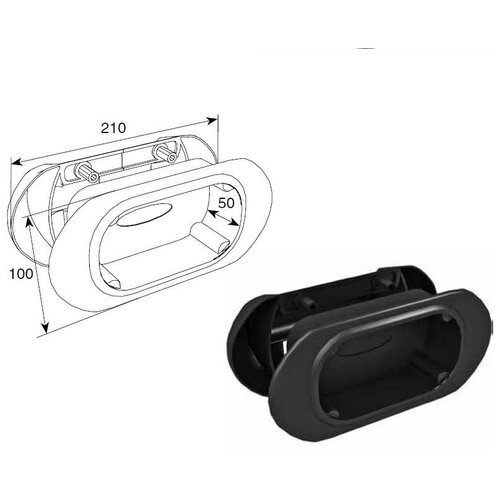 Универсальная ручка и ступенька из ПВХ с логотипом, DH25132LG - DoorHan