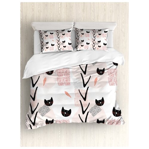 фото Комплект постельного белья "стильные коты", 1,5-спальный (пододеяльник+2 наволочки) ambesonne