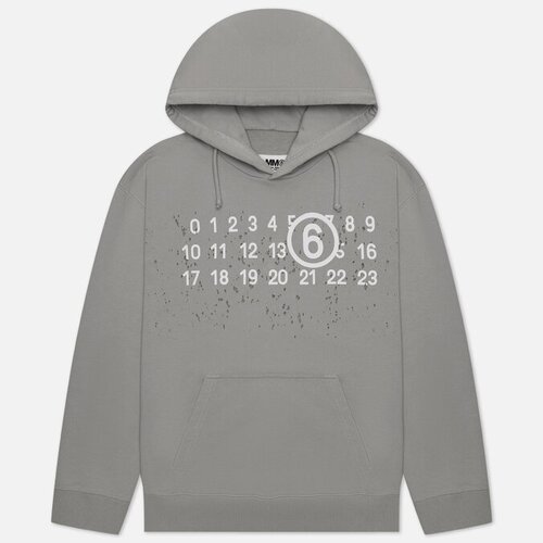 фото Мужская толстовка maison margiela mm6 destroyed logo hoodie зелёный, размер m