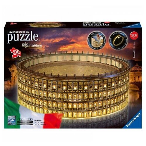 ravensburger пазл карт 3d 216 триумфпльная арка арт 12514 3D-пазл Ravensburger Ночной Колизей (216), арт.11148