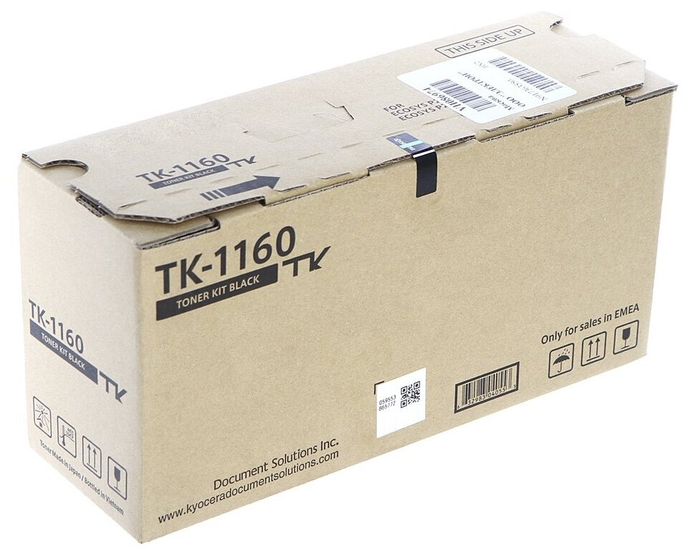 Тонер-картридж Kyocera TK-1160 чер. для Ecosys P2040dn/P2040dw