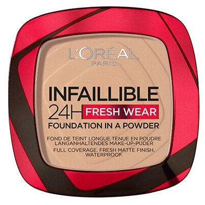 Пудра компактная для лица `LOREAL` INFAILLIBLE 24H FRESH WEAR тон 130 true beige