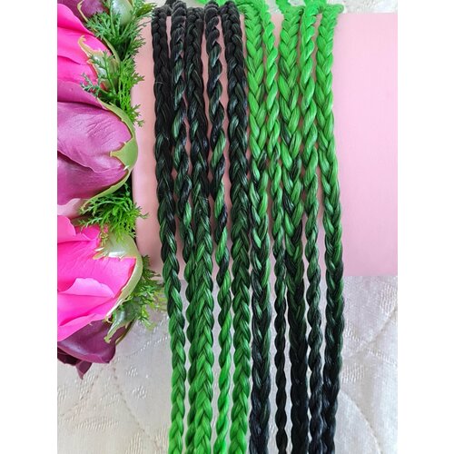 Резинки для волос с косичками микс, набор 2 штуки