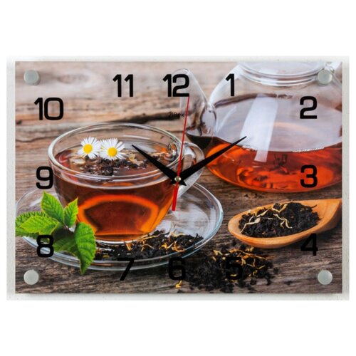 фото Часы настенные "ромашковый чай", 2535-452 рубин