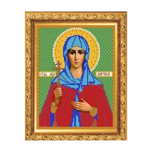 фото Набор для вышивания бисером "святая лариса", 19,2x24 см светлица