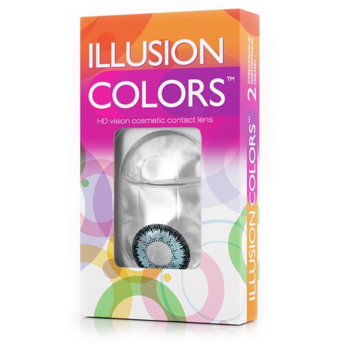 Купить Цветные контактные линзы ILLUSION colors ELEGANCE violet -2, 0, фиолетовый/violet, полимакон