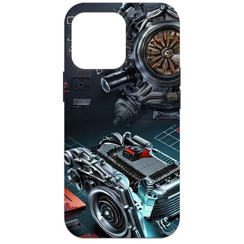 Чехол-накладка Krutoff Soft Case Моторы для iPhone 14 Pro Max черный чехол накладка krutoff soft case моторы для iphone 11 pro max черный