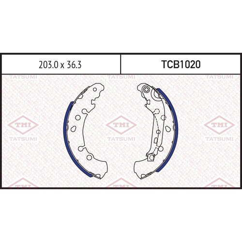 Колодки тормозные барабанные зад TMI TATSUMI TCB1020