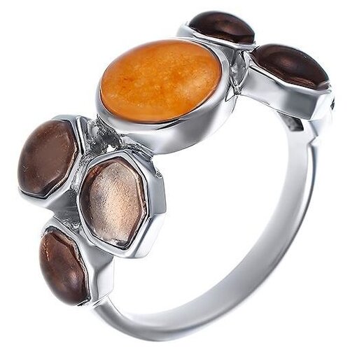 фото Jv кольцо с агатами из серебра tr71r-ko-ag-wg, размер 17.5
