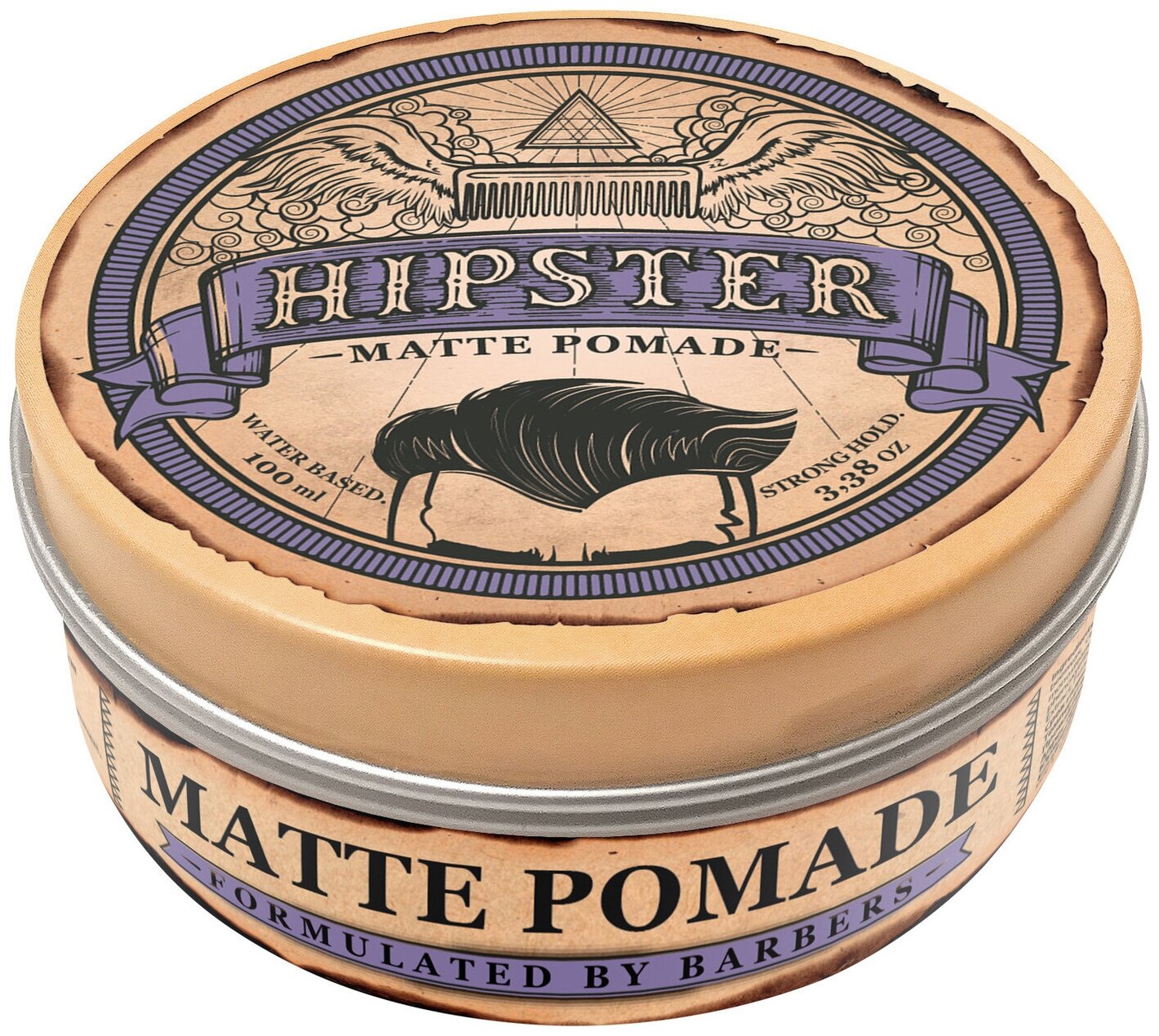 Hipster Помада для укладки волос Matte Pomade с сильной фиксацией и матовым эффектом, 100 ml