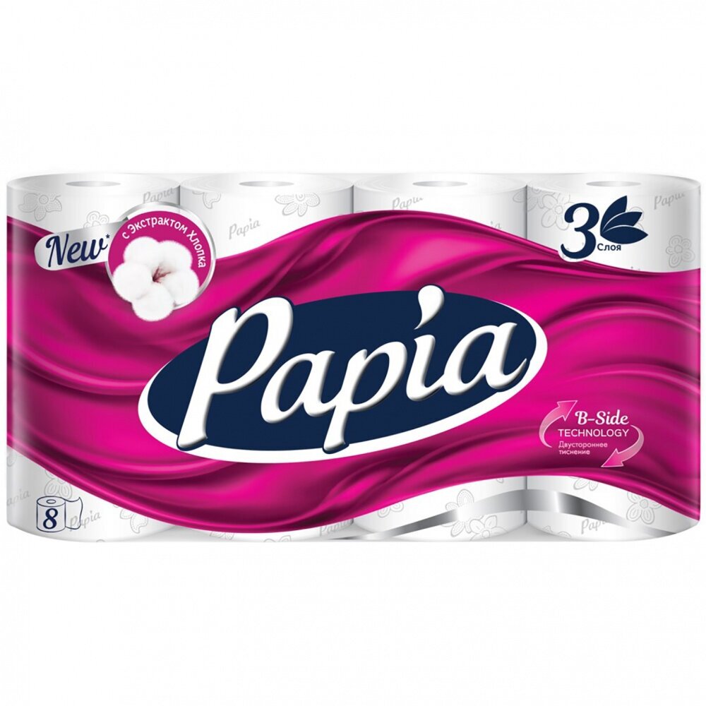Туалетная Бумага Papia 32 рулона Белая 100% целлюлоза — купить в ...