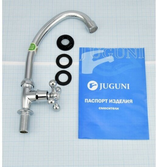 Смеситель для кухни, Juguni, с кран-буксой, для одного типа воды, хром, JGN1140 - фотография № 8
