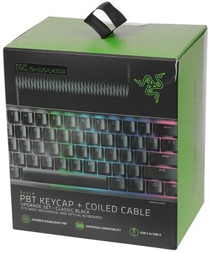 Buy Razer PBT Keycap + Coiled Cable Upgrade Set - Classic Black