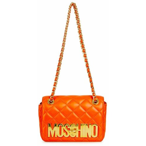 Сумка MOSCHINO повседневная, натуральная кожа, оранжевый