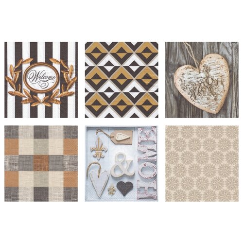 Love2art салфетки бумажные ассорти 3х слойные SDD 33 x 33 12 шт Набор 1216-16 Скандинавские мотивы 41282110812 1128₽