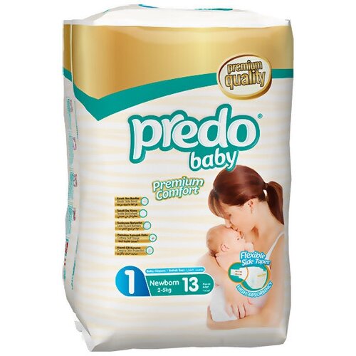 Набор из 3 штук Подгузники для детей PREDO Baby 13шт №1 (2-5кг)