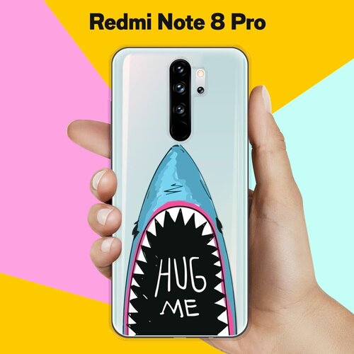 Силиконовый чехол Акула на Xiaomi Redmi Note 8 Pro черный силиконовый чехол для xiaomi redmi note 8 pro черный лаковый герб северной осетии для сяоми редми ноут 8 про