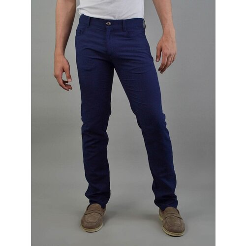 Брюки Trussardi Jeans летние, повседневные, прямой силуэт, размер 35, синий