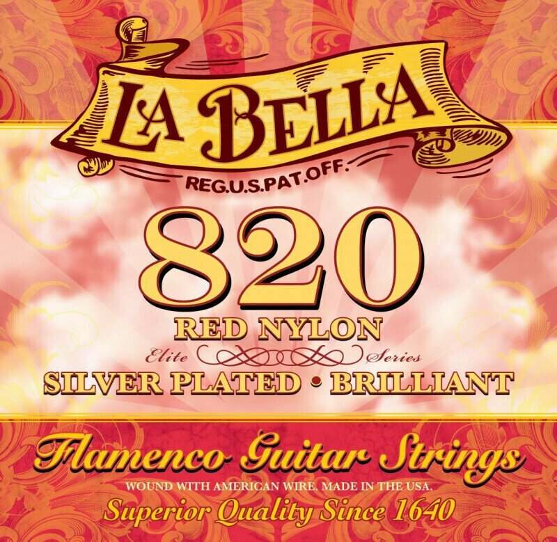 La Bella 820 Flamenco Medium Струны для классической гитары, серебряная обмотка