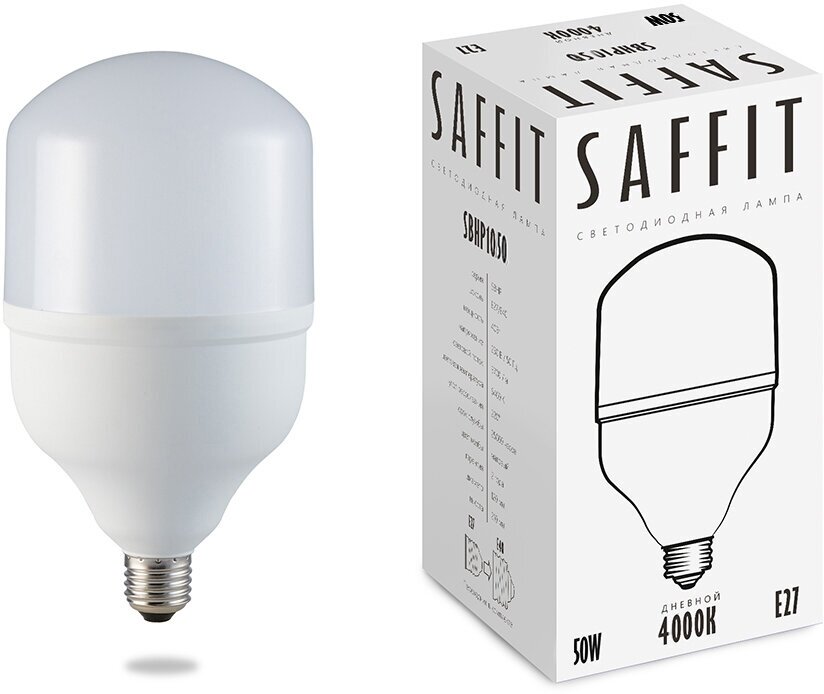 Лампа светодиодная, 50W 230V E27-E40 4000K T120, SBHP1050 SAFFIT