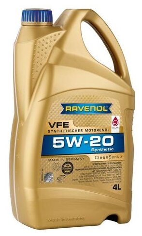 RAVENOL 4014835853638 Масло моторное RAVENOL 4014835853638 /1111311-004-01-999/ VFE SAE 5W-20 ( 4л) SN Plus, SP (RC) /A5,