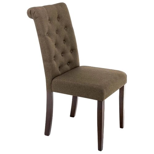 фото Стул woodville amelia, дерево/текстиль, цвет: dark walnut/fabric brown