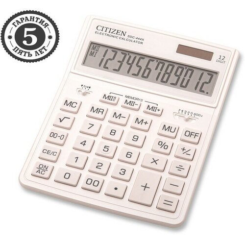 Калькулятор настольный 12-разрядный, Business Line SDC-444XRWHE, двойное питание, 155 х 204 х 33 мм