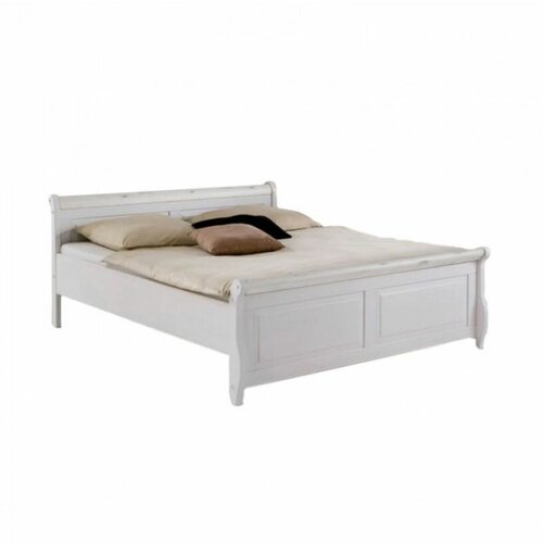 Кровать деревянная двуспальная белая Мальта 160x200 без ящиков