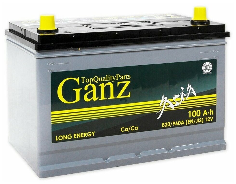 Аккумулятор Ganz Asia 100 А/Ч Прямая L+ 304X173x220 En830 А GANZ арт. GAA1001