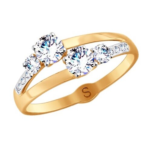 фото Sokolov кольцо из золота с фианитами 017905, размер 17.5