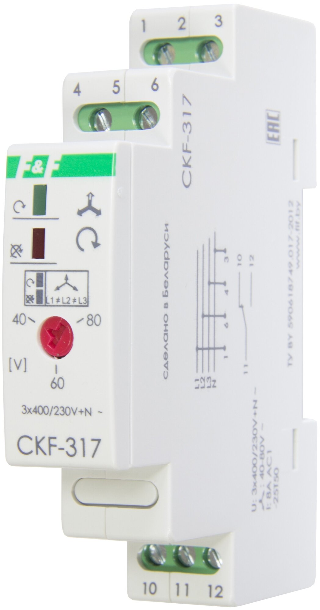 Реле контроля наличия асимметрии и чередования фаз CKF-317 ЕА04.002.006