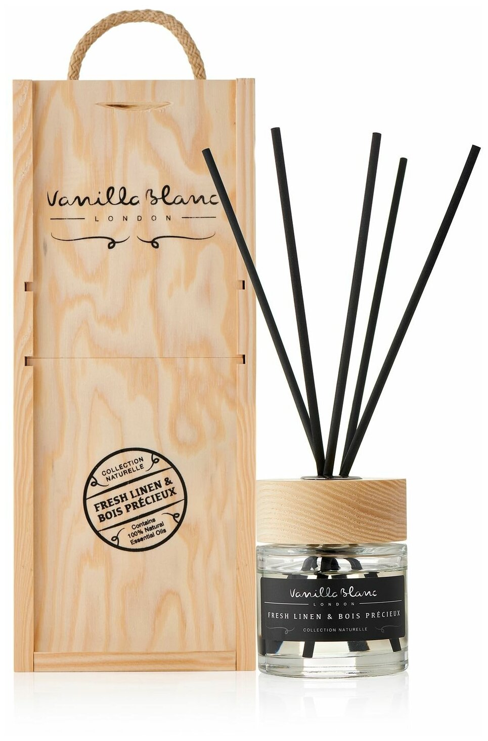Ароматический диффузор Vanilla Blanc Naturelle Лен и драгоценное дерево - фото №1